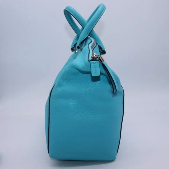 Michael Kors Bowling Shoulder Bag Purse Logo Small Pebble Leather Satchel - Picture 6 of 14